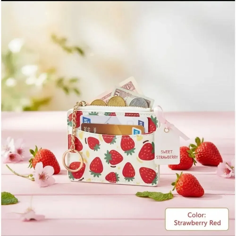 Strawberry Cardholder ID Holder Wallet Keychain